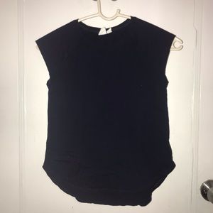 GAP Navy Blue Cut Shoulders Top